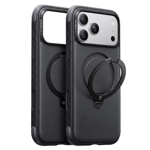 iPhone 18 Pro Max Black Torras Ostand Q3 Rugged tok - 1