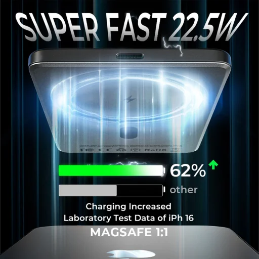 Lisen L601 Pro magnetická power banka, Qi2, 27 W, 10 000 mAh, sivá (YL0325100009) - 6