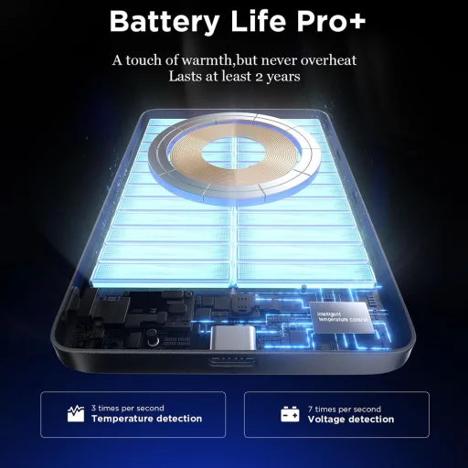 Lisen L601 Pro magnetická power banka, Qi2, 27 W, 10 000 mAh, sivá (YL0325100009) - 7