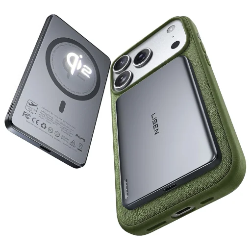 Lisen L601 Pro mágneses powerbank, 5000mAh, 15W Qi2, szürke (YL0325090011) - 2