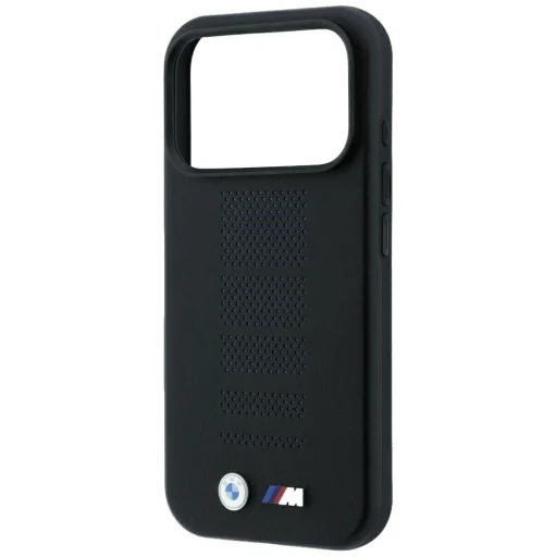 Apple iPhone 18 Pro / 17 Pro čierne puzdro BMW M Blue Perfo Metal Logo MagSafe - 6