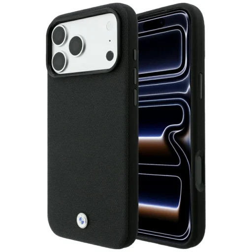 iPhone 18 Pro / 17 Pro čierny BMW Kevlar MagSafe kryt s kovovým logom - 1