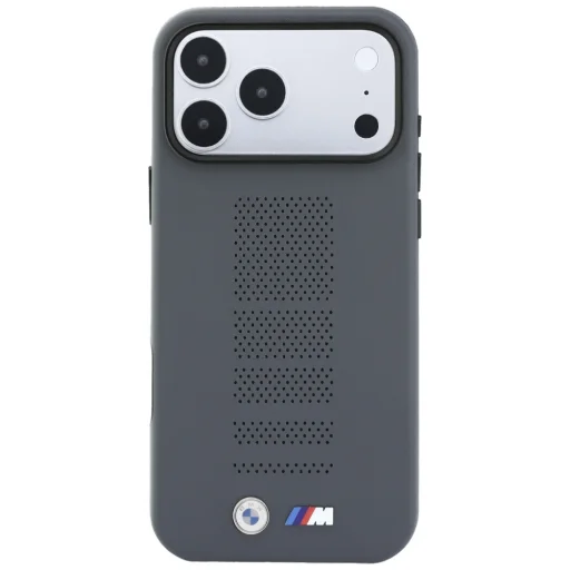 Apple iPhone 18 Pro / 17 Pro szürke BMW M Blue Perfo Metal Logo MagSafe tok - 3