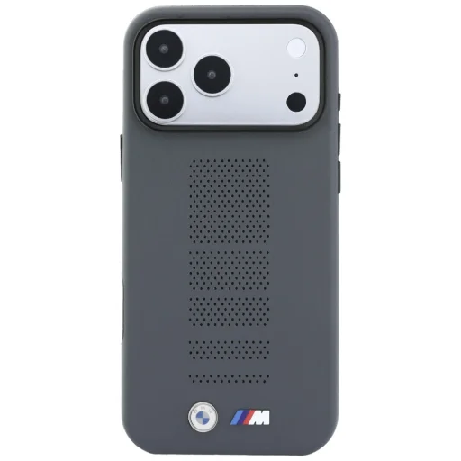 BMW iPhone 18 Pro Max / 17 Pro Max sivé M Blue Perfo Metal Logo MagSafe puzdro - 3