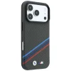BMW iPhone 18 Pro / 17 Pro antracitový kryt M Quadrille Kevlar Print Tricolor Lines & Metal Logo MagSafe thumbnail