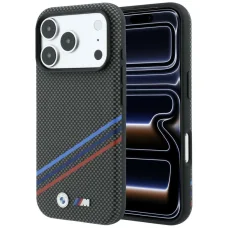 iPhone 18 Pro Max / 17 Pro Max antracit BMW M Quadrille Kevlar Print MagSafe hátlap tok