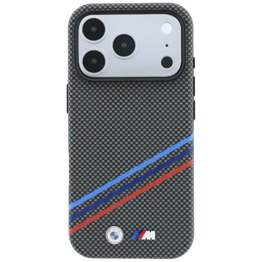 iPhone 18 Pro Max / 17 Pro Max antracit BMW M Quadrille Kevlar Print MagSafe hátlap tok - 3