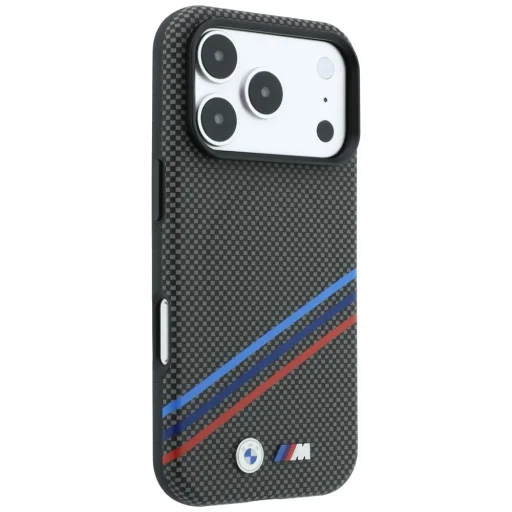 iPhone 18 Pro Max / 17 Pro Max antracit BMW M Quadrille Kevlar Print MagSafe hátlap tok - 4
