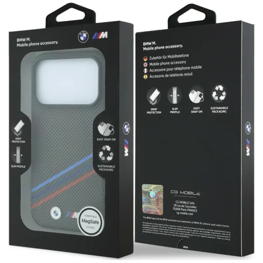 iPhone 18 Pro Max / 17 Pro Max antracit BMW M Quadrille Kevlar Print MagSafe hátlap tok - 8