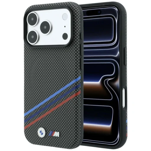iPhone 18 Pro Max / 17 Pro Max antracit BMW M Quadrille Kevlar Print MagSafe hátlap tok - 1