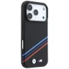 iPhone 18 Pro / 17 Pro fekete BMW M Quadrille Kevlar mintás, háromszínű vonalakkal és fém logóval ellátott MagSafe tok thumbnail