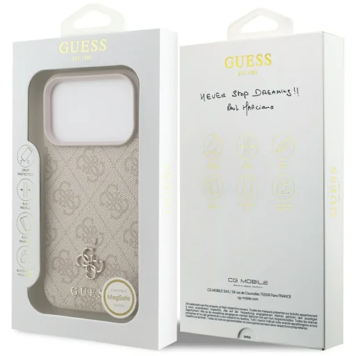 Apple iPhone 18 Pro / 17 Pro rózsaszín Guess 4G Small Classic Logo MagSafe hátlap tok - 8