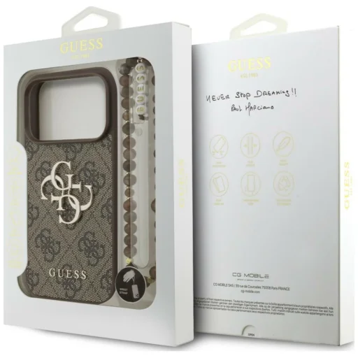 Apple iPhone 18 Pro / 17 Pro barna Guess 4G Strap 4G Classic Logo tok - 8