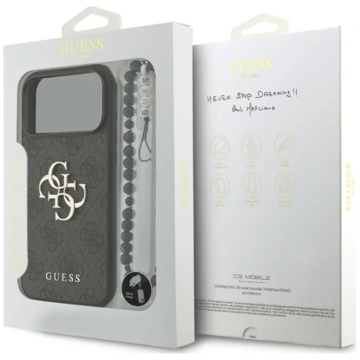 Apple iPhone 18 Pro Max / 17 Pro Max fekete Guess 4G Strap 4G Classic Logo kemény hátlap tok - 8