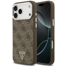 Apple iPhone 18 Pro Max / 17 Pro Max barna-ezüst Guess 4G Triangle Logo MagSafe tok