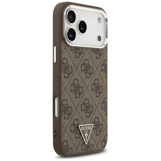 Apple iPhone 18 Pro Max / 17 Pro Max barna-ezüst Guess 4G Triangle Logo MagSafe tok - 4