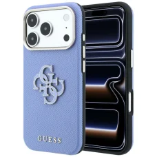 Apple iPhone 18 Pro Max / iPhone 17 Pro Max kék Guess Grained & Big Resin Logo tok