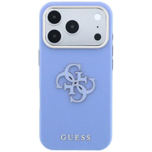 Apple iPhone 18 Pro Max / iPhone 17 Pro Max kék Guess Grained & Big Resin Logo tok - 3