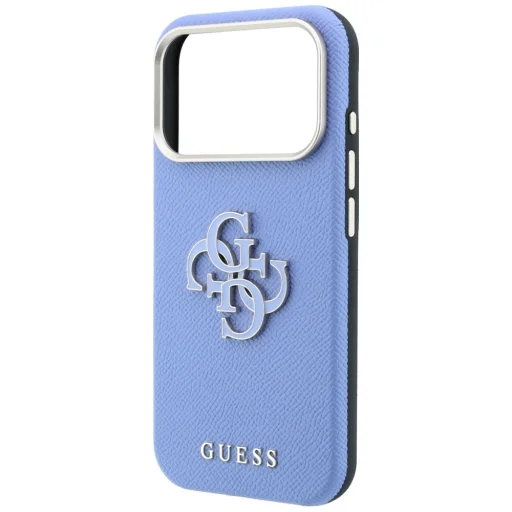 iPhone 18 Pro / 17 Pro modré puzdro Guess Grained & Big Resin Logo - 6