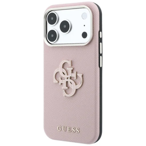 Apple iPhone 18 Pro / iPhone 17 Pro rózsaszín Guess Grained & Big Resin Logo tok - 2