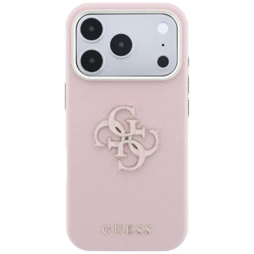 Apple iPhone 18 Pro / iPhone 17 Pro rózsaszín Guess Grained & Big Resin Logo tok - 3