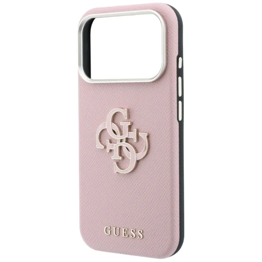 Apple iPhone 18 Pro / iPhone 17 Pro rózsaszín Guess Grained & Big Resin Logo tok - 6