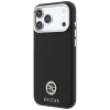 Apple iPhone 18 Pro Max / 17 Pro Max fekete Guess Grained Round Strass Logo MagSafe tok thumbnail