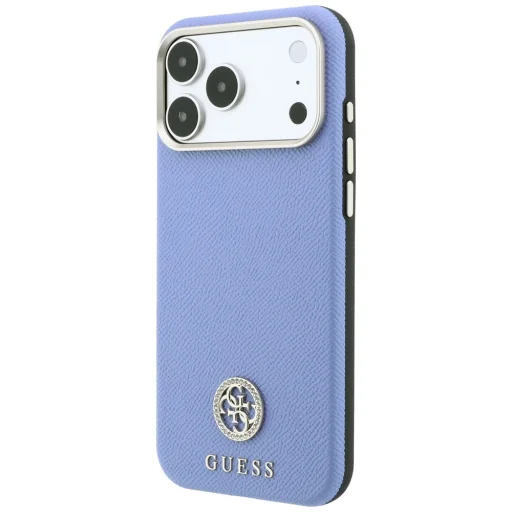 Apple iPhone 18 Pro Max / iPhone 17 Pro Max kék Guess Grained Round Strass Logo MagSafe tok - 2
