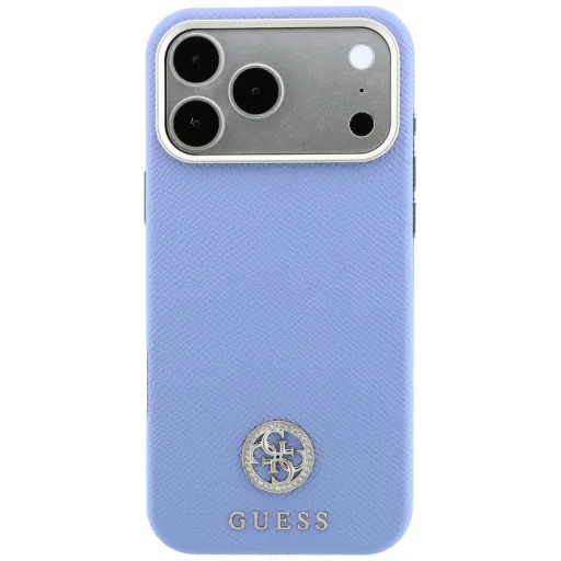 Apple iPhone 18 Pro Max / iPhone 17 Pro Max modré puzdro Guess Grained Round Strass Logo MagSafe - 3