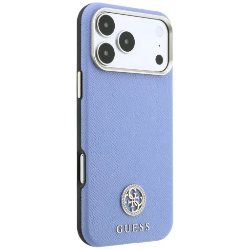 Apple iPhone 18 Pro Max / iPhone 17 Pro Max modré puzdro Guess Grained Round Strass Logo MagSafe - 4