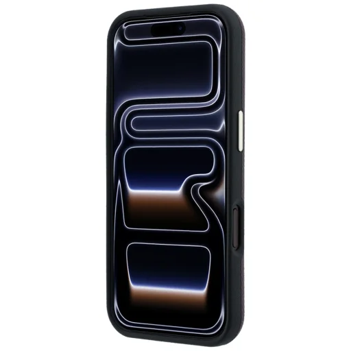 Apple iPhone 18 Pro Max / 17 Pro Max bordó Guess Grained Round Strass Logo MagSafe tok - 5