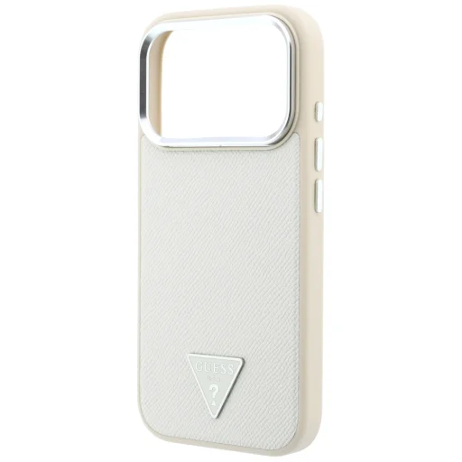 Apple iPhone 18 Pro Max / 17 Pro Max bézs Guess Grained Triangle Logo MagSafe tok - 6