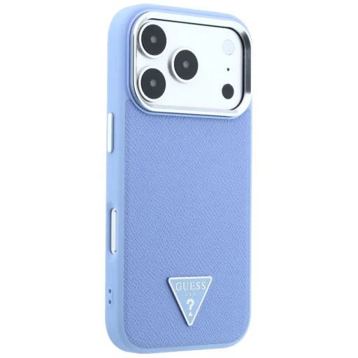 Modré puzdro Guess Grained Triangle Logo MagSafe pre iPhone 18 Pro Max / 17 Pro Max - 4