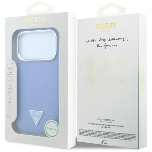 iPhone 18 Pro Max / 17 Pro Max Kék Guess Grained Triangle Logo MagSafe tok - 8