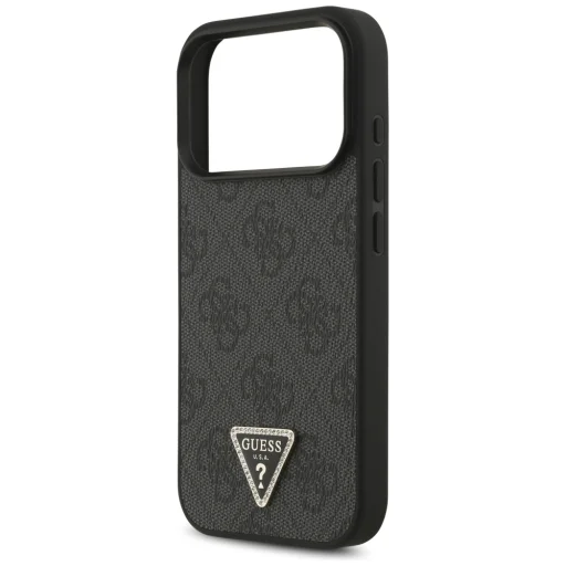 iPhone 18 Pro / 17 Pro čierne puzdro Guess Leather 4G Triangle Strass MagSafe - 6