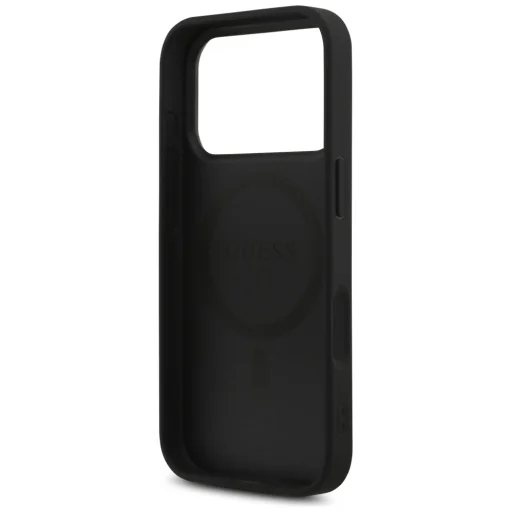iPhone 18 Pro / 17 Pro fekete Guess Leather 4G Triangle Strass MagSafe tok - 7