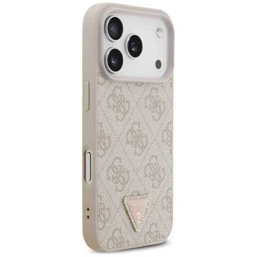 iPhone 18 Pro / 17 Pro ružový Guess Leather 4G Triangle Strass MagSafe zadný kryt - 4
