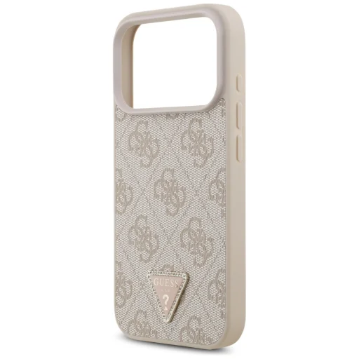 iPhone 18 Pro / 17 Pro rózsaszín Guess Leather 4G Triangle Strass MagSafe hátlap tok - 6
