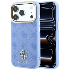 iPhone 18 Pro Max / 17 Pro Max világoskék Guess Peony 4G Small Logo MagSafe tok