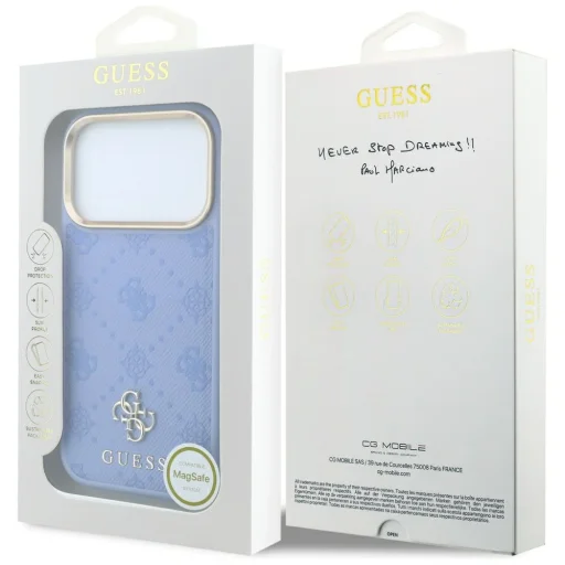 iPhone 18 Pro Max / 17 Pro Max világoskék Guess Peony 4G Small Logo MagSafe tok - 8