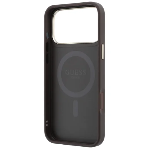 Apple iPhone 18 Pro / 17 Pro hnedé puzdro Guess Ring Stand 360 4G Classic Logo MagSafe - 7