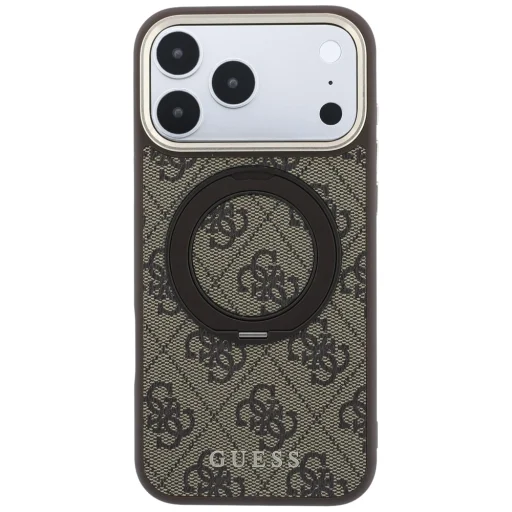 Apple iPhone 18 Pro / 17 Pro barna Guess Ring Stand 360 4G Classic Logo MagSafe tok - 3
