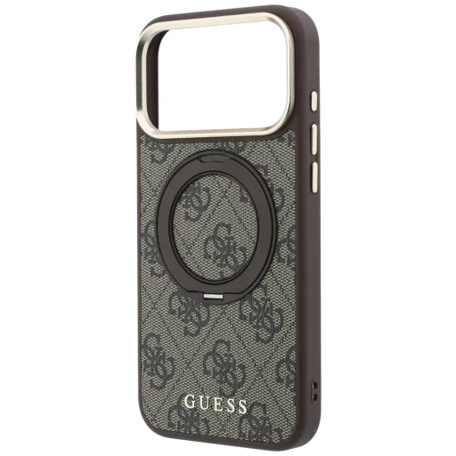 Apple iPhone 18 Pro / 17 Pro barna Guess Ring Stand 360 4G Classic Logo MagSafe tok - 6