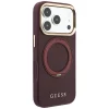 Apple iPhone 18 Pro Max / 17 Pro Max bordové Guess puzdro s 360° prstencovým stojanom Grained Classic Logo MagSafe thumbnail