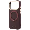 Apple iPhone 18 Pro Max / 17 Pro Max bordové Guess puzdro s 360° prstencovým stojanom Grained Classic Logo MagSafe thumbnail