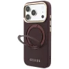 Apple iPhone 18 Pro Max / 17 Pro Max bordové Guess puzdro s 360° prstencovým stojanom Grained Classic Logo MagSafe thumbnail