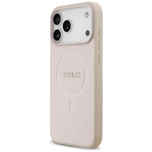 iPhone 18 Pro Max / iPhone 17 Pro Max rózsaszín Guess Saffiano Classic Logo MagSafe tok - 2