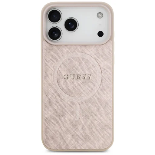 iPhone 18 Pro Max / iPhone 17 Pro Max rózsaszín Guess Saffiano Classic Logo MagSafe tok - 3
