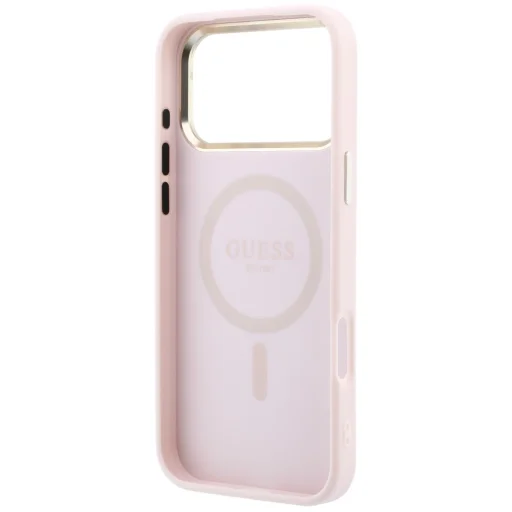 Apple iPhone 18 Pro Max / 17 Pro Max ružové puzdro Guess Saffiano Small 4G & Classic Logo MagSafe - 7