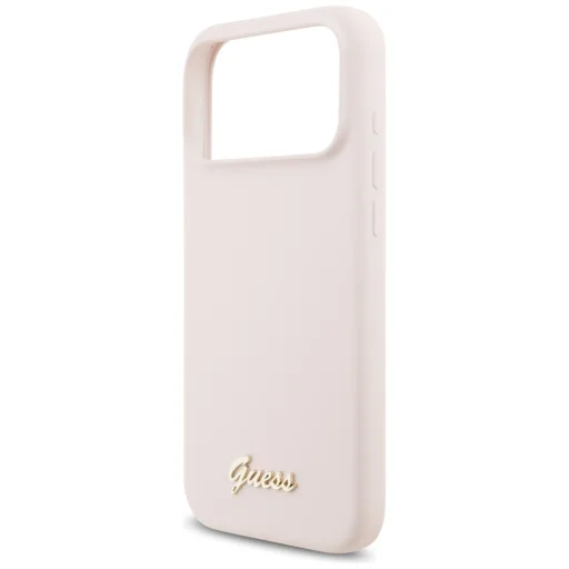 Apple iPhone 18 Pro Max / iPhone 17 Pro Max ružový Guess Silicone Script Metal Logo MagSafe kryt - 6